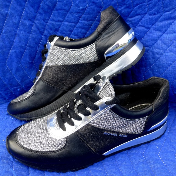 michael kors black and silver sneakers